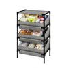 Buzowruil Storage Shelving 3-Tier Utility Shelving Unit Organizer Rack Toy Rack for Home,Office Bedroom, Living Room,Kitchen,Entryway, Grey view 1