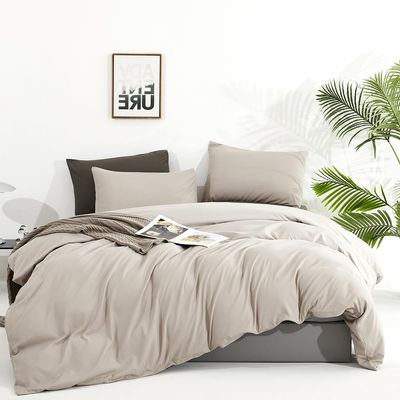 Forxiexie Beige Khaki Comforter Set Twin Size Creamy Brown Bedding Set Soft Women Girls Oatmeal Beige Bedding Comforter Solid Cream Beige Khaki Blanket Quilts Breathable Plain Tan Color Comforter