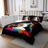 Ballet Bedspread Set King,Ballet Dancer Ballerina Quilt Set,Watercolor Tie Dye Coverlet Set,Gym Sport Bedding Set Birthday Gifts for Women Girls Teal Orange Pink Red Green Yellow Purple Black view 3