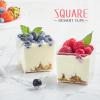 Qeirudu 5 oz Square Dessert Cups with Lids and Spoons, 50 Pack Mini Plastic Dessert Cups Small Serving Cups for Pudding Mousse Yogurt Parfait Appetizers Fruit view 4