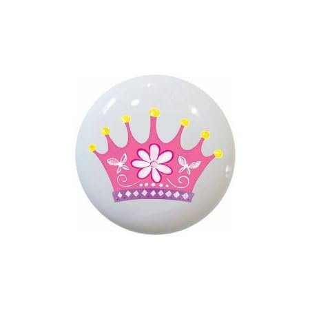 Fairy Tale Princess Fairytale DECORATIVE Ceramic Dresser Drawer PULLS Cabinet Cupboard KNOBS (Crown #3)