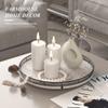 13" Oak Bathroom Vanity Tray Turntable for Perfume Candle, Round Wooden Decorative Tray for Kitchen Sink Countertop Organizer, Bathroom Counter Organizer for Skincare Makeup, Rustic Whitewashed view 2