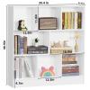 YAHARBO White 3 Tier Bookshelf,Wide Modern Horizontal Bookcase,Wood Low Book Shelf,Wide Display Storage Cabinet with Base,Floor Standing 8 Cube Large Bookcases Organizer for Bedroom,Living Room,Office view 2