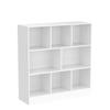 YAHARBO White 3 Tier Bookshelf,Wide Modern Horizontal Bookcase,Wood Low Book Shelf,Wide Display Storage Cabinet with Base,Floor Standing 8 Cube Large Bookcases Organizer for Bedroom,Living Room,Office view 4