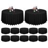 12 Pack Round Tablecloth Black Tablecloths 120 Inch,Circle Polyester Table Cloth,Washable Fabric Stain and Wrinkle Resistant Premium Round Table Cover for Wedding Parties Banquet Reception Dining view 1