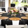12 Pack Round Tablecloth Black Tablecloths 120 Inch,Circle Polyester Table Cloth,Washable Fabric Stain and Wrinkle Resistant Premium Round Table Cover for Wedding Parties Banquet Reception Dining view 2