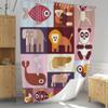 ARTXZDZ Cartoon Animals Shower Curtain - Funny Shower Curtain for Kids Boys Girls - Bathroom Decor - Add Playfulness to Your Bathroom - 12 Plastic Hooks 72x72 Inches view 2