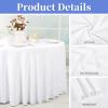 12 Pack White Round Tablecloth 120 Inch Circle Polyester Tablecloth, Washable Fabric Stain and Wrinkle Resistant Round Tablecloths for Wedding Parties Banquet Reception Dining view 4