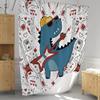 ARTXZDZ Cartoon Funny Dinosaur Themed Shower Curtain - Cute Kids Shower Curtain for Boy, Girl - Fashionable - Modern - Enhance The Charm of Your Bathroom - 12 Plastic Hooks 72x72 Inches view 2