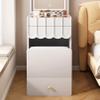 Makeup Vanity Table with Lighted Mirror, Small Vanity Desk with Storage Stool and Drawers, Bedroom Dressing Table with Transparent Table Top for Girls Women Gifts view 3