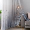 AZIMUZIXI Grey Ombre Embroidered Sheer Voile Curtains with Scalloped Bottom Design 72 Inches Long,Decorative Floral Sheer Window Drapes for Living Room Bedroom W54 x L72 Inch,Set of 2 Curtain Panels view 1