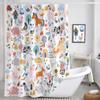 Boho Rustic Farm animals shower curtain, Colorful Kid Funny Cartoon Animal Boys Kids Shower Curtain for Bathroom, Funny Farmhouse Pig Cow Cat Set Fabric Bathroom Accessories Sets with Hooks, 60X70IN view 2