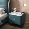 All Solid Wood Nightstand, Net Red Cream Style Bedside Table, Light Luxury Slate Leather Bedside Cabinet, Minimalist Modern Bedroom Bedside Cupboard (E 404050cm) view 1