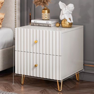 Bedside Table, Light Luxury European Style Nordic Style Bedside Cabinet, Modern Minimalist Bedside Cupboard for Bedroom (A 504058cm)