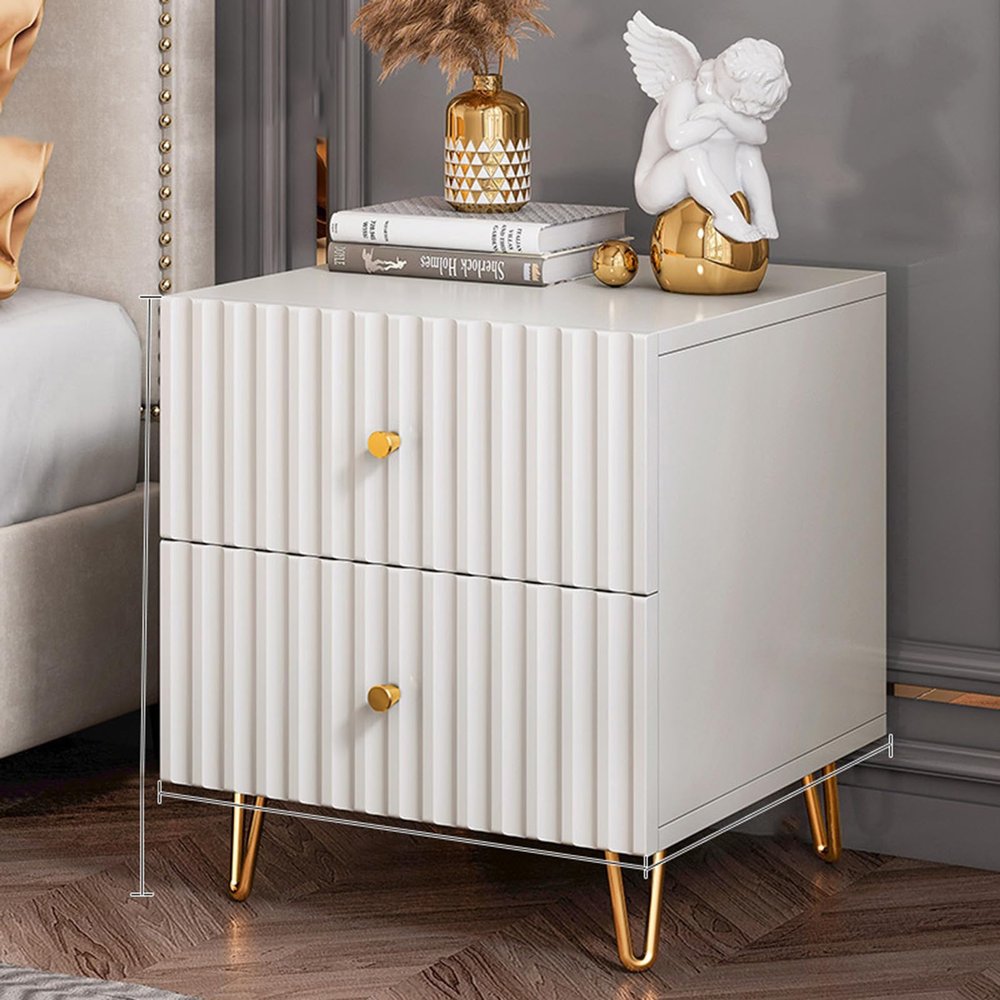 Bedside Table, Light Luxury European Style Nordic Style Bedside Cabinet, Modern Minimalist Bedside Cupboard for Bedroom (A 504058cm)