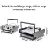 ENPAP Commercial Electric Hamburger Making Machine, Double Layer Bake Hamburger Toaster, Non-Magnetic Stainless Steel, Temperature Controller 50-300 view 2