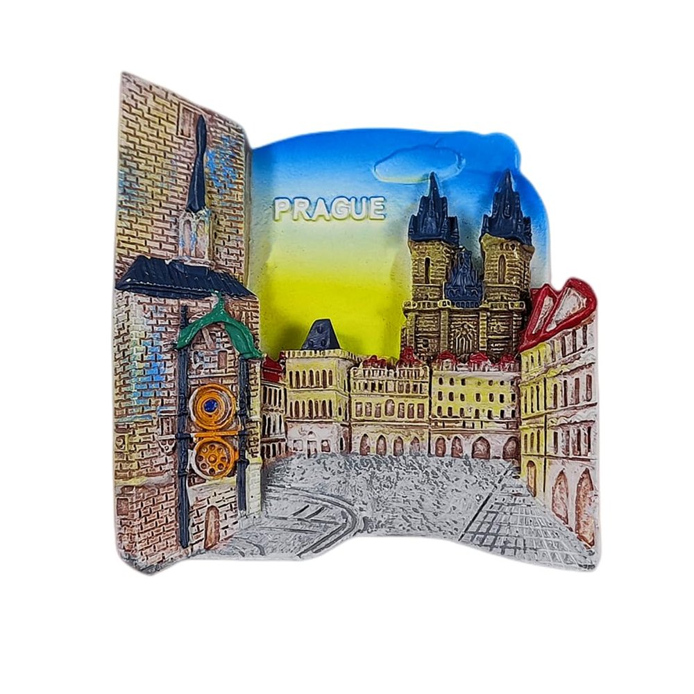 Prague Czech 3D Fridge Magnet Souvenir Gift,Resin Handmade Prague Refrigerator Magnet Home & Kitchen Decoration Collection