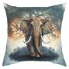 T&H XHome Throw Pillow Covers Decorative Square Throw Pillowcase Indoor/Outdoor Elephant Tree Lake Grey Blue Gradient Pillow Cover Cushion Case for Couch Sofa Bedroom Car (18in x 18in) view 1