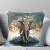 T&H XHome Throw Pillow Covers Decorative Square Throw Pillowcase Indoor/Outdoor Elephant Tree Lake Grey Blue Gradient Pillow Cover Cushion Case for Couch Sofa Bedroom Car (18in x 18in) view 4