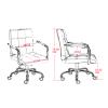 Mlaea Student Bedroom Study Chair, Arm Swivel Chair with Height Adjustable Rolling Wheels, Ergonomic Home Office Desk Chair(Color:White) view 2