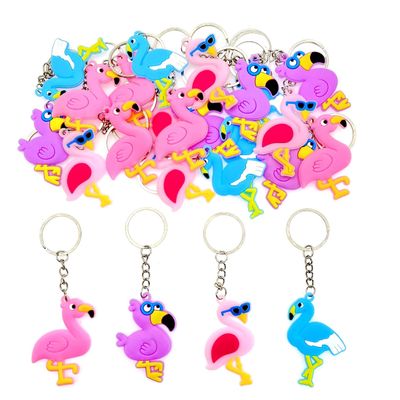 JZK 24x Flamingo keyring keychains key chains for hawaiian party favours, flamingo party decorations accessories, tropical party thankyou gifts, caribbean party gift, flamingo gift