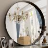 30 Inch Round Bathroom Mirror - Wall Mounted Circle Mirror with Metal Frame, Modern Mirror Suitable for Bathroom, Vanity, Entryway, Living Room, Wall Decor,Black view 1