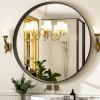 30 Inch Round Bathroom Mirror - Wall Mounted Circle Mirror with Metal Frame, Modern Mirror Suitable for Bathroom, Vanity, Entryway, Living Room, Wall Decor,Black view 2