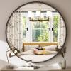 30 Inch Round Bathroom Mirror - Wall Mounted Circle Mirror with Metal Frame, Modern Mirror Suitable for Bathroom, Vanity, Entryway, Living Room, Wall Decor,Black view 3