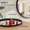 30 Inch Round Bathroom Mirror - Wall Mounted Circle Mirror with Metal Frame, Modern Mirror Suitable for Bathroom, Vanity, Entryway, Living Room, Wall Decor,Black view 4