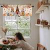 ARTSHOWING Valances for Windows, Gnomes Rod Pocket Kitchen Curtains Valances Short Window Curtains for Kitchen Bathroom Bedroom, Small Window Treatment Valances, Cute Gnomes with Pumpkins Maple Leaf view 4