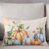 T&H XHome Pillow Covers 12x20 Inch Fall Thanksgiving Orange Blue Grey Pumpkin Autumn Harvest Soft Brushed Microfiber Pillowcases with Hidden Zipper Closure Bed Pillow Shams for Bedroom Sofa Car view 2