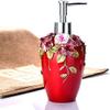 Scpantkend Red Resin Soap Dispenser/Toothbrush Holder/Tumbler/Soap Dish Set 5-Piece view 3