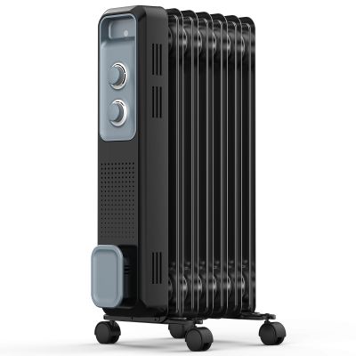 Joy Pebble Oil Filled Radiator Heater, Portable Electric Heater for Large Space, 1s Quick Heat, 3 Modes, Portable Space Heater with Tip-over&Overheat Protection, 1200W Oil Heaters for Home, black