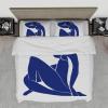 RIVINE Matisse Duvet Cover Set 3 Pieces Soft Breathable Microfiber Blue Abstract Woman Bedding Set for Bedroom Decor with 2 Pillow Shams Twin XL view 1