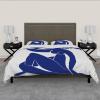 RIVINE Matisse Duvet Cover Set 3 Pieces Soft Breathable Microfiber Blue Abstract Woman Bedding Set for Bedroom Decor with 2 Pillow Shams Twin XL view 3