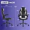 Furniture of America Spel Faux Leather & Metal Gaming Desk Chair in Black view 2