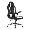 Furniture of America Spel Faux Leather & Metal Gaming Desk Chair in Black view 4
