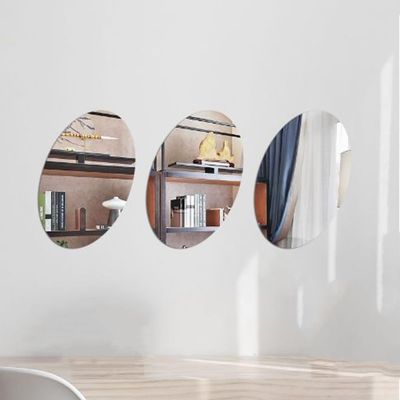3 Pack Self Adhesive Acrylic Mirror,7.8 x 11.8 Inch Non Glass Mirror Tiles,Plastic Mirror Sheets Wall Stickers,2MM Thick Mirror,Frameless Small Mirror for Home Wall Decor