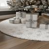 AOGU 60 Inch Sequin Faux Fur Christmas Tree Skirt for Christmas Tree Decorations White Plush Silver Sequin Snowflake Tree Skirt view 3