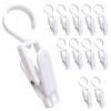 12 Pcs Super Strong Plastic Swivel Hanging Hooks, Curtain Clips, Clothes Pins, Beach Towel Clips, Home Swivel Laundry Clips for Hats, Pants, Towels, Socks, Pants (White) view 1