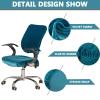 OQHAIR Velvet Office Computer Chair Cover Split Protective Office Chair Cover Stretchable Universal Protector Rotating Chair Seat Cover -Blue-4 view 3