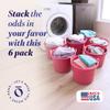 HOMZ Utility Tub, Storage Bucket with Rope Handles, 18 Gal, Pink, 6 Pack view 2