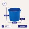 HOMZ 6-Pack Utility Tub, Large Plastic Storage Bucket with Rope Handles, 18 Gallon, Blue - Portable Indoor and Outdoor Buckets for Kitchen, Laundry, Garden, Bathroom, and Garage Organization view 4