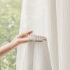 Aimnid Blinds Hollowed-Out Fishbone Jacquard 2 Panels Sheer Curtains 84 Inches Long, Pinch Pleated Semi Window Sheer Curtains Panels Drapery for Bedroom Living Room, White, 72Wx84H view 1