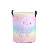 Custom Pink Purple Jellyfish Storage Basket with Handles Personalized Name Waterproof Collapsible Laundry Baskets for Clothes view 1