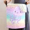Custom Pink Purple Jellyfish Storage Basket with Handles Personalized Name Waterproof Collapsible Laundry Baskets for Clothes view 2