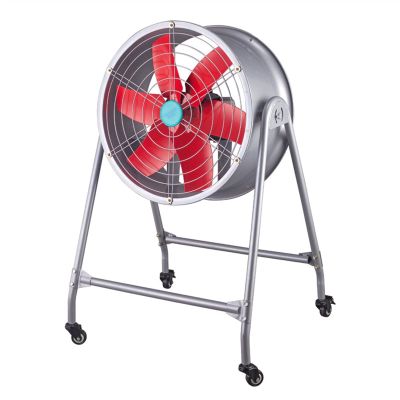 CLoxks Exhaust Fan Industrial Floor Type Ventilation Fan 20 Inch High Velocity Heavy Duty Exhaust Fan Commercial Round Metal Vent Fan with Mobile Stand, 1400RPM Vent Fan