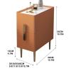 WOLWES Small Nightstand, End Table with Drawer, Tall Nightstand, Bedside Table with Metal Legs and Handles, 2 Drawers (Color : Orange, Size : 40cm) view 2