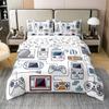 Erosebridal 100% Cotton Gamer Bedding Sets for Boys,Gaming Duvet Cover Set Queen Size Video Games Comforter Cover,Gamepad Designs Bed Teen Boys Bedroom,Joystick Controller,3 Pcs with 2 Pillow Shams view 1
