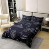 100% Cotton Constellation Comforter Cover Starry Sky Bedding Set Zodiac Signs Print Duvet Cover Navy Blue Room Decorative Quilt Cover, Lightweight 1 Duvet Cover with 1 Pillow Sham Twin Size view 2